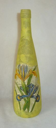 Leuchtflasche LILIE - gelb - 31cm