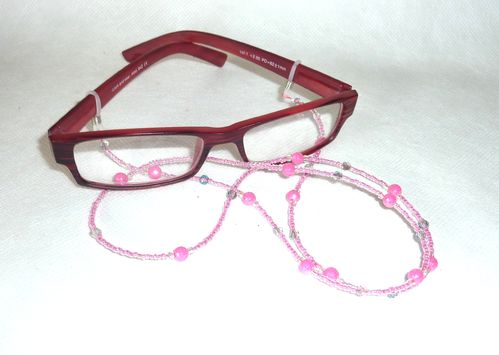Brillenkette - pink & grau -