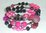 Spiralarmband - pink, silber & schwarz -