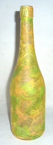 Leuchtflasche MOSAIK - gelb grün orange - 29cm