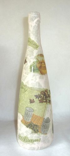 Leuchtflasche EARL GREY - beige - 30cm